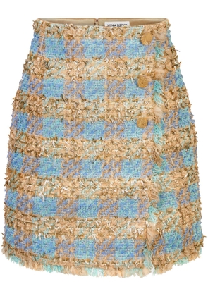 Nina Ricci tweed check-pattern A-line skirt - Neutrals