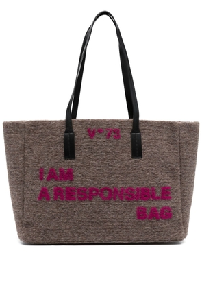 V°73 Responsibility brushed tote bag - Brown