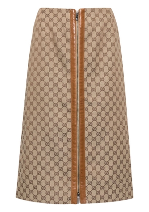 Gucci Pre-Owned 1990-2000 GG canvas midi skirt - Brown