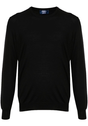 Fedeli fine-knit virgin-wool jumper - Black