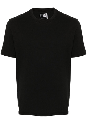 Fedeli short-sleeve cotton T-shirt - Black
