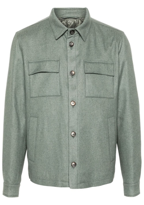 Herno button-up brushed shirt jacket - Green