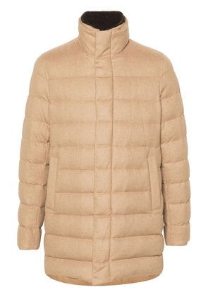 Herno high-neck zip-up quilted coat - Neutrals