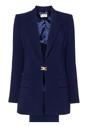 Elisabetta Franchi logo-plaque crepe suit - Blue