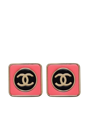 CHANEL Pre-Owned 2023 CC square stud earrings - Pink