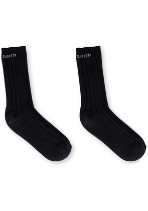 Alberta Ferretti intarsia-logo cotton socks - Black