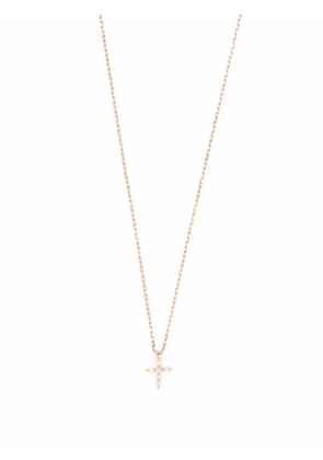 Djula 18kt rose gold diamond cross necklace - Pink