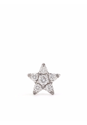 Djula 18kt white gold Star diamond stud earring - Silver