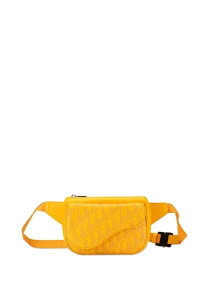 Christian Dior Pre-Owned 2021 Oblique Galaxy Leather World Tour Saddle belt bag - Yellow