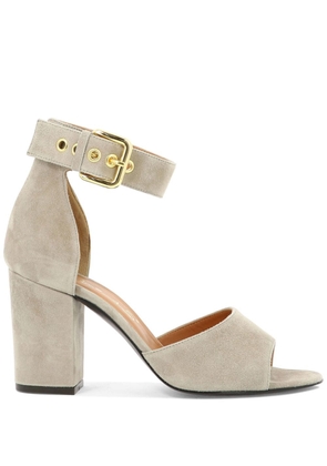 Via Roma 15 ankle strap leather sandals - Grey