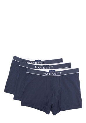 Hackett logo-waistband cotton briefs (pack of three) - Blue