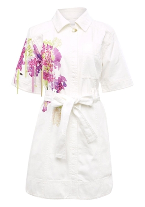 Aje floral-print belted mini dress - White