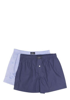 Hackett logo-patch cotton boxers (pack of two) - Blue
