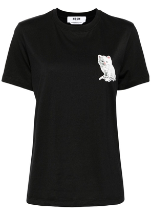 MSGM cat-print crew-neck T-shirt - Black