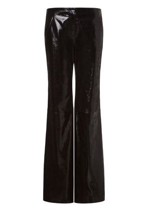 Alberta Ferretti patent-finish leather flared trousers - Black