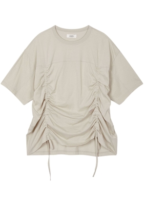 STUDIO TOMBOY side-string cotton T-shirt - Neutrals
