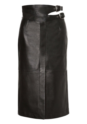 Alberta Ferretti leather pencil skirt - Black
