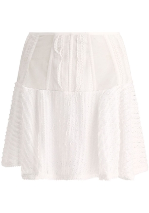 Charo Ruiz Ibiza Hamaty semi-sheer lace skirt - White