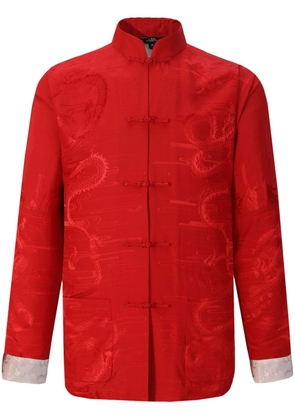Shanghai Tang dragon-jacquard mulberry silk jacket - Red