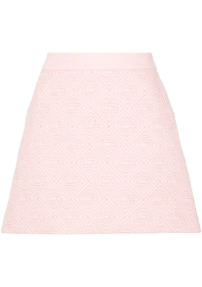 Casablanca logo-quilted mini skirt - Pink