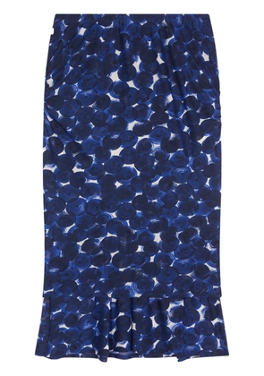 DRIES VAN NOTEN geometric-print midi skirt - Blue