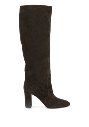 Via Roma 15 knee-length suede boots - Brown