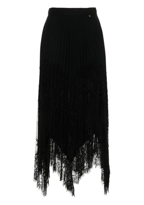 NISSA lace-embellished midi skirt - Black