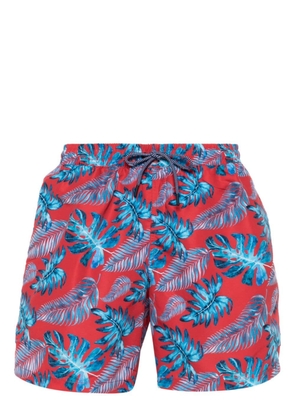 Hackett leaf-print swim shorts - Red