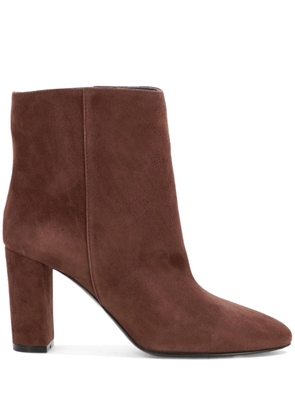 Via Roma 15 high-heel suede ankle boots - Red