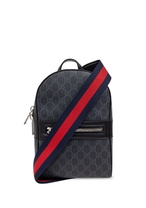 Gucci monogram-pattern leather backpack - Black