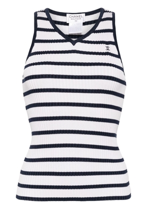 CHANEL Pre-Owned 1998 striped sleeveless top - Blue