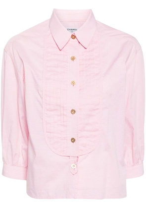 CHANEL Pre-Owned 1990-2000s gingham-check cotton shirt - Pink