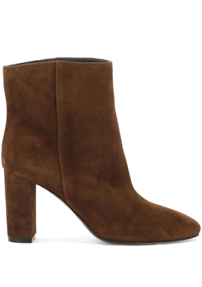 Via Roma 15 high-heel suede ankle boots - Brown