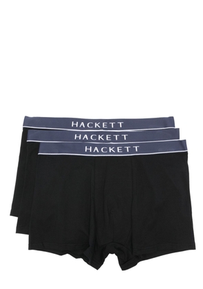 Hackett logo-waistband cotton briefs (pack of three) - Black