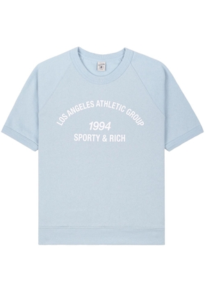 Sporty & Rich logo-print cotton T-shirt - Blue