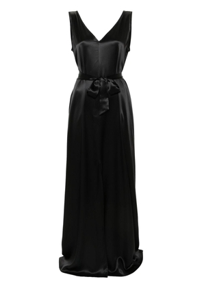 Kiton V-neck silk maxi dress - Black
