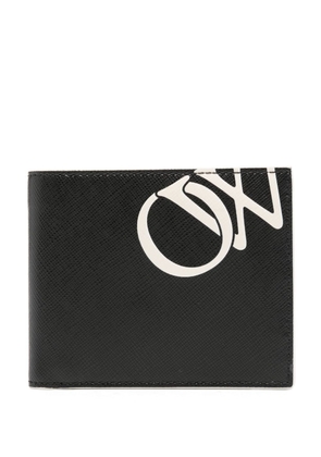 Off-White logo-print leather wallet - Black