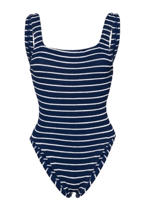 Hunza G Square Neck striped swimsuit - Blue