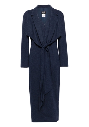 CHANEL Pre-Owned 1998 draped wool midi dress - Blue