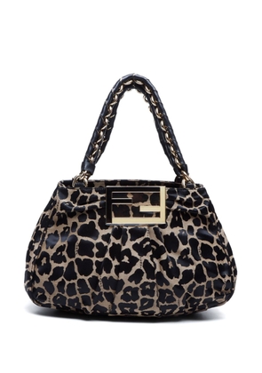 Fendi Pre-Owned leopard-print canvas handbag - Brown