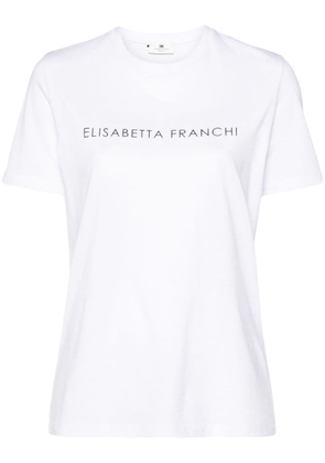 Elisabetta Franchi rhinestone embellished cotton T-shirt - White
