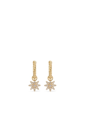 David Yurman 18kt yellow gold Petite Starburst diamond hoop earrings
