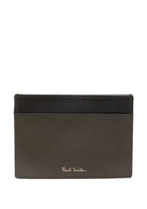 Paul Smith logo-stamp leather cardholder - Green