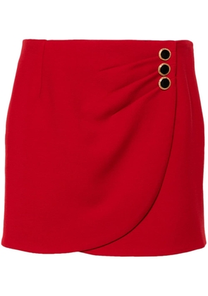 Alessandra Rich embellished-button virgin wool mini skirt - Red