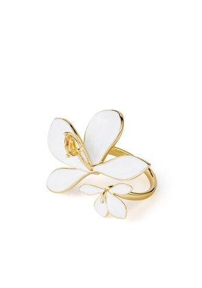 Shanghai Tang Ginger Flower enamel ring - White