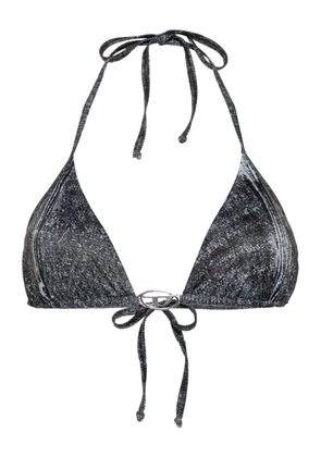 Diesel Oval D-logo triangle bikini top - Black