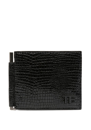 TOM FORD lizard skin-effect leather wallet - Black