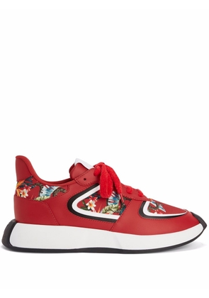 Giuseppe Zanotti Ferox floral-panelled sneakers - Red