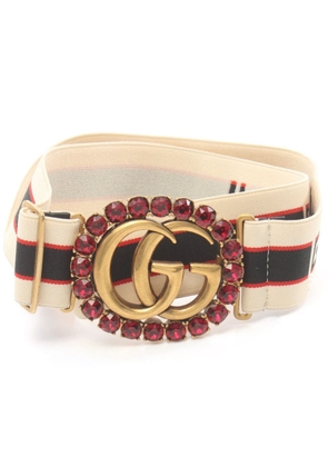 Gucci Pre-Owned 2000s Double G striped belt - Gold