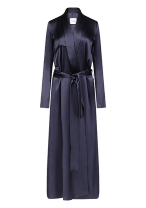 Galvan London belted satin trench coat - Blue
